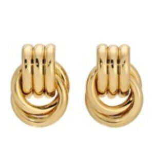 NWOT Baby gold double knot earrings